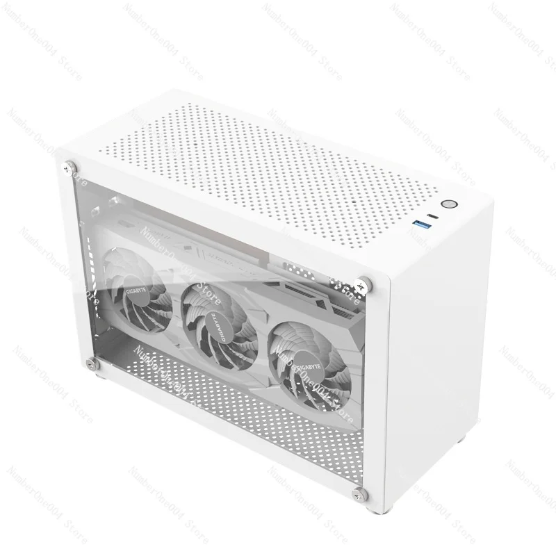 

GU7 A4 ITX Aluminum Case White Tempered Glass 2MM Thick Frame Mesh Side Panel Mini PC