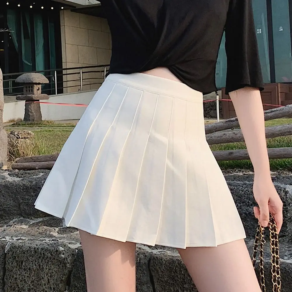 กระโปรงพลีทแฟชั่นฤดูใบไม้ผลิฤดูร้อน กระโปรงนักเรียนสไตล์หวานทรงเข้ารูป กระโปรงสั้นสตรีทแวร์สุดฮิต