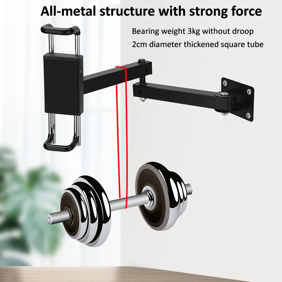 Wall Mount Tablet Stand Stretchable Wall Holder with Anti Theft Security Lock Adjustable Metal Wall iPad Stand for iPad 7-13inch