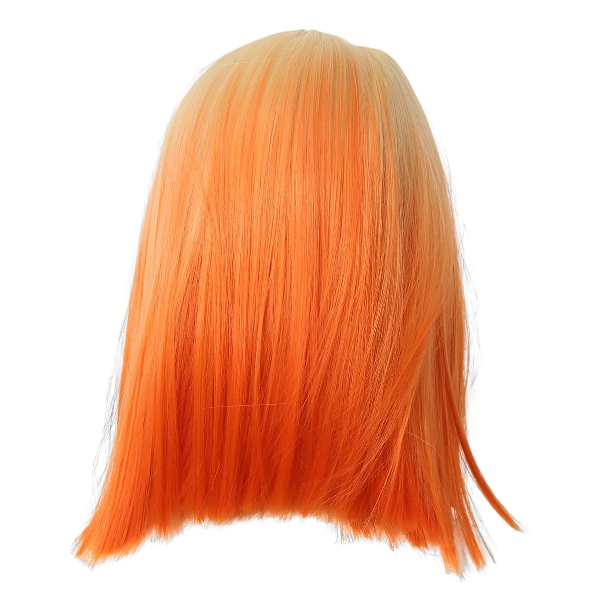 Small Lace Short Straight Hair Synthetic Fiber Wig Ombre Orange Wig Wig for Cosplay Event Dressing Nightclub