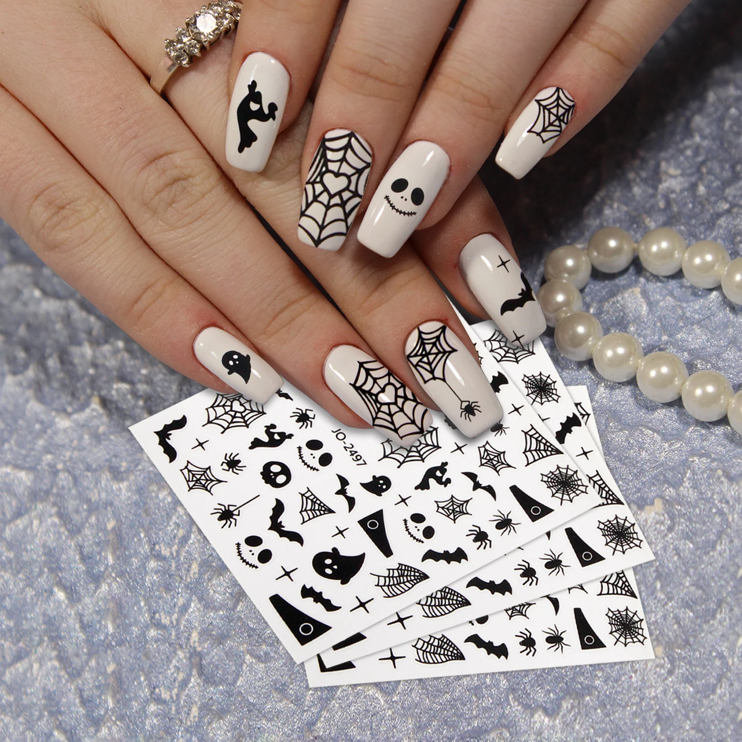 

2 Nail Atickers New Halloween Nail Stickers Wearing Nail Stickers And Accessories