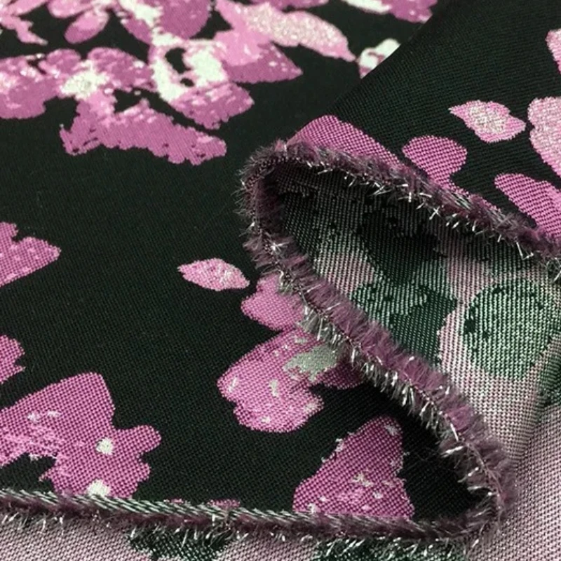 

Metal Wire Brocade Jacquard Fabric Dress Suit Coat Windbreaker Fashion European Brand Design Wholesale Material Cloth