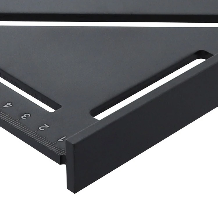 Penggaris Segitiga 7/12 Inci Alat Ukur Paduan Aluminium Alat Tukang Kayu Penggaris Sudut Pertukangan Kayu Metrik Inci Busur Derajat