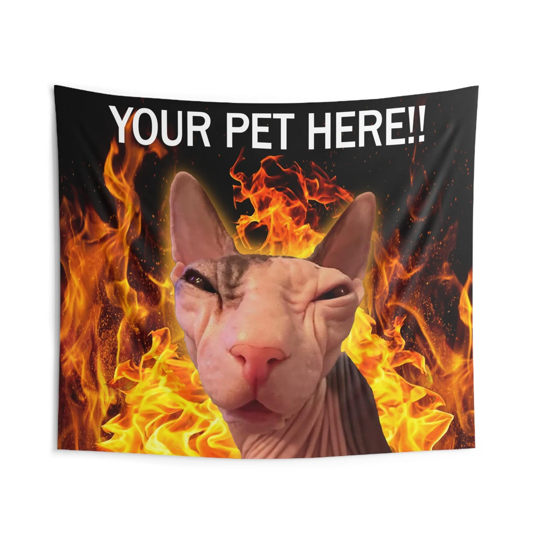 Custom Personalized Pet Tapestry Meme, Custom Dorm Bedroom Tapestry, Funny Animal wall Decor Personalized Pet Decor