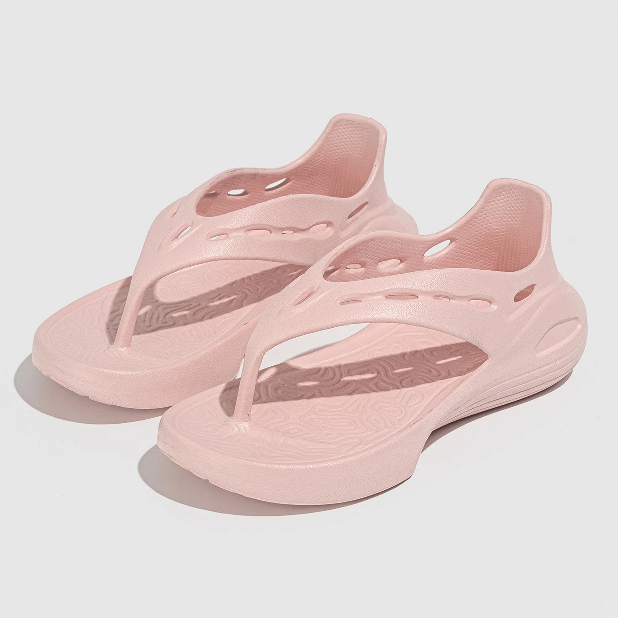 Women\'s Sport Sandals Summer Flat Flip-Flops Comfortable Casual Slip-On Slippers Lightweight Platform Hollow Design Flip-flops