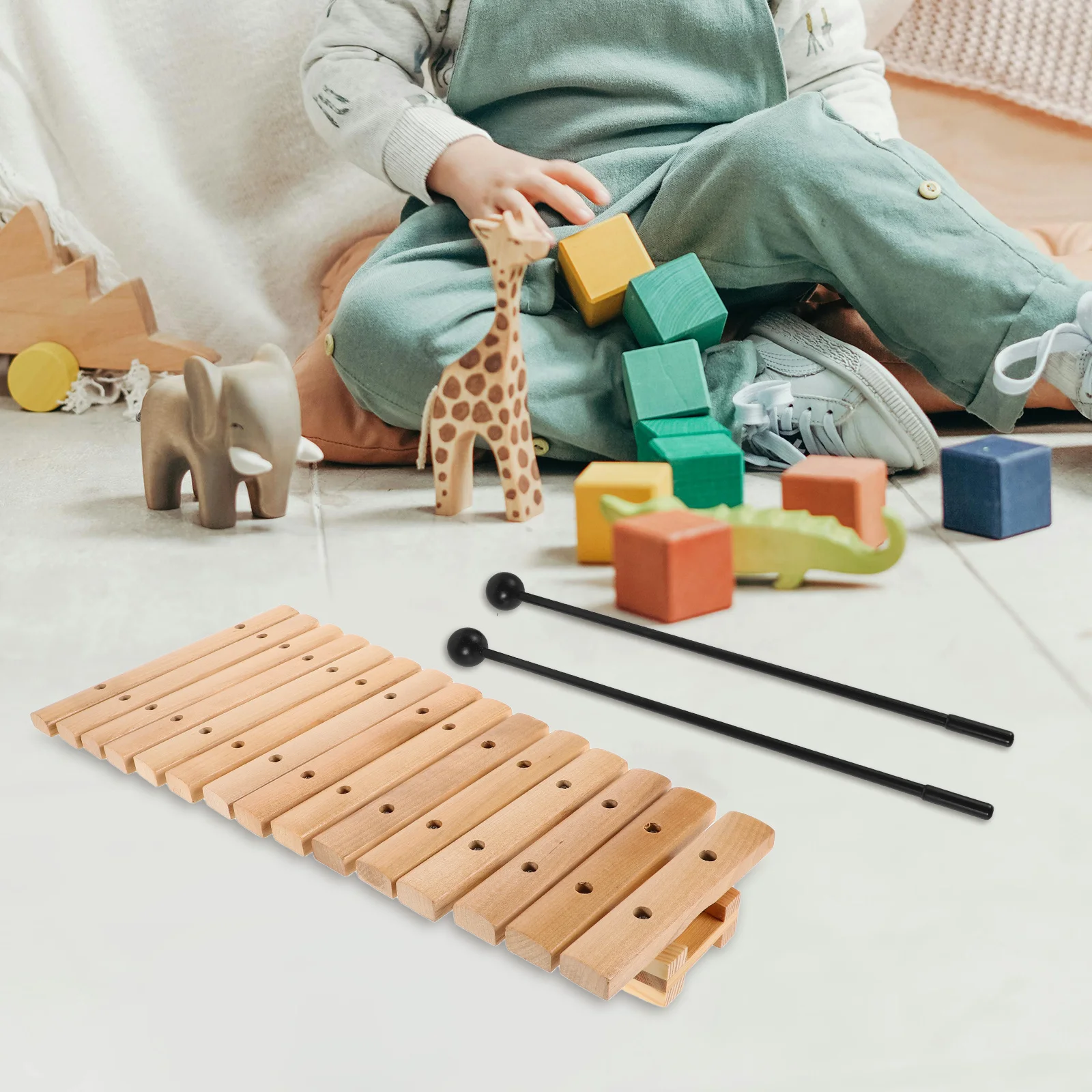 

15 Note Wood Xylophone with Mallets for Toddler Musical Exploration Early Childhood Education Montessori Developmental Learning