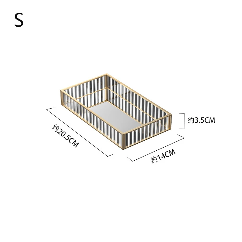 European Glass Storage Tray Nordic Minimalist Gold Transparency Bottom Octagonal Trays Household Pantry Organizer Decoration