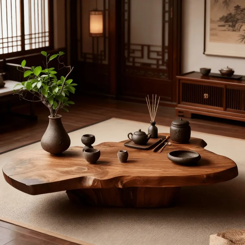 XXAesthetic Antique Coffee Table Living Room Unique Simple Center Side Table Decoration Wood Mesas Bajas Entrance Hall Furniture