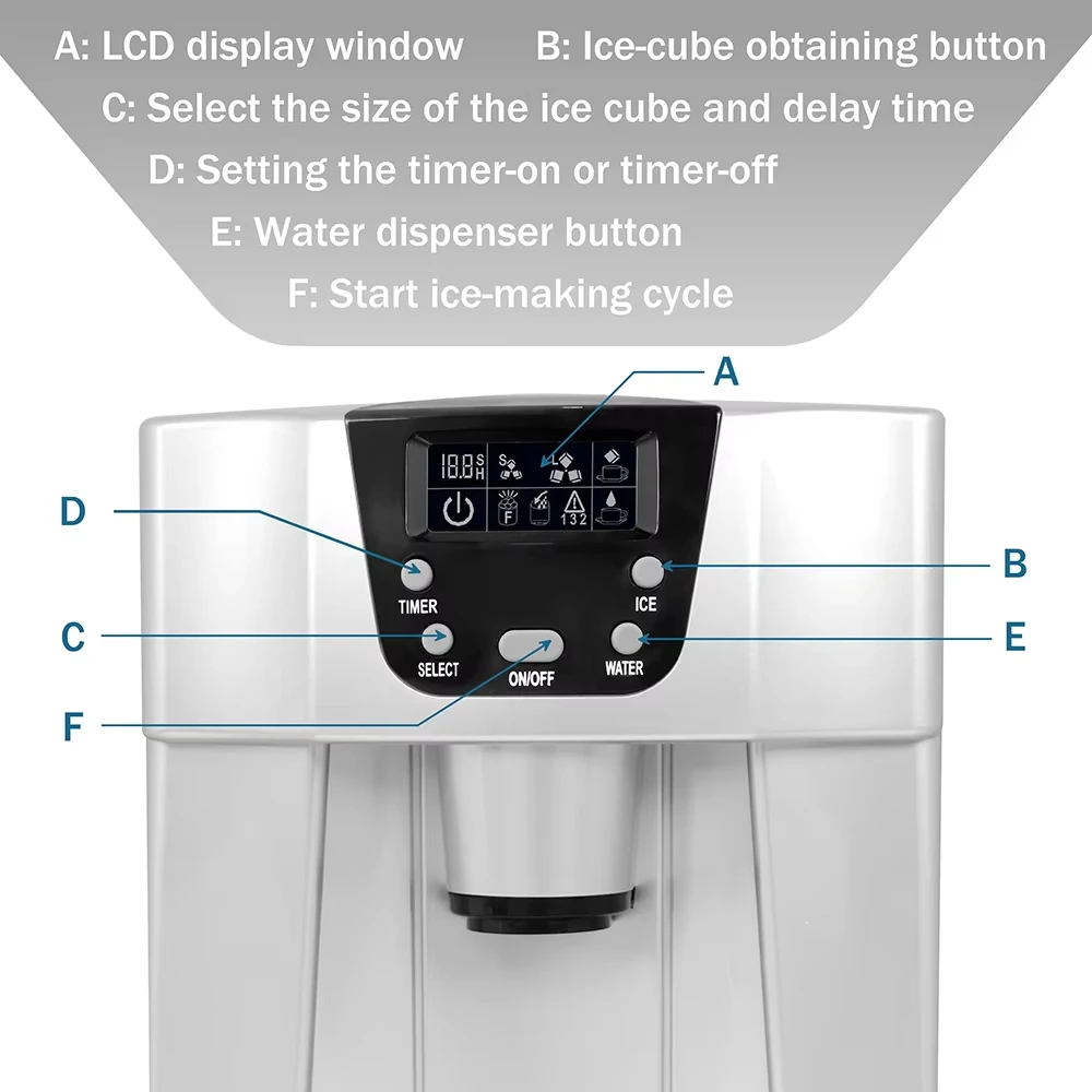 2 في 1 موزع مياه 20 كجم رصاصة كتلة الثلج صنع آلة صنع الثلج التجارية المنزلية الصغيرة لسعر الأعمال التلقائي