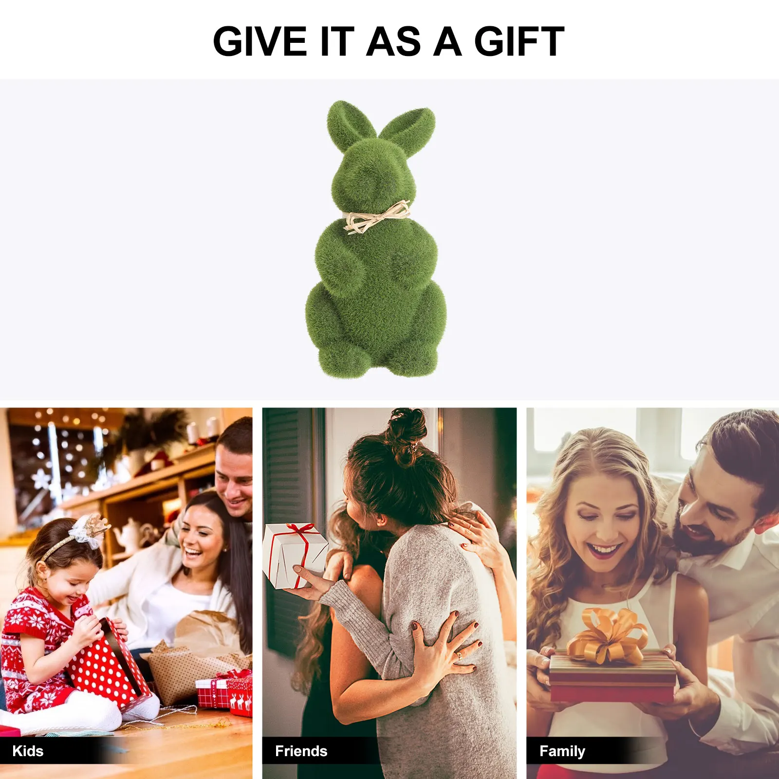 

2pcs Bunny Decorations Rabbit Ornament Artificial Moss Garland Room Office Easter Moss Bunny Gifts