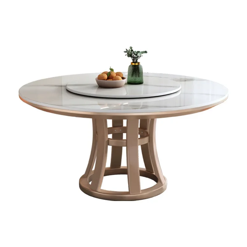 

Light luxury solid wood rock slab dining table and chair combination modern simple home