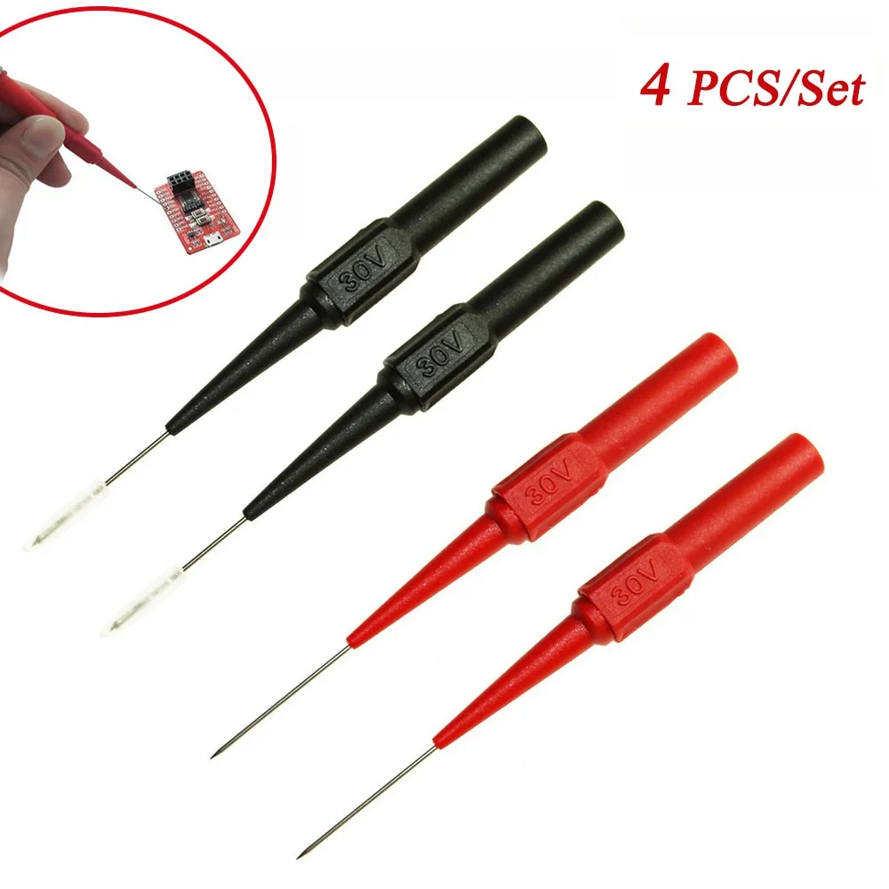 1/2/4Pcs 30V Diagnostic Tools Multimeter Test Lead Extention Back Piercing Needle Tip Probes Autotools Automotive Kit Machine