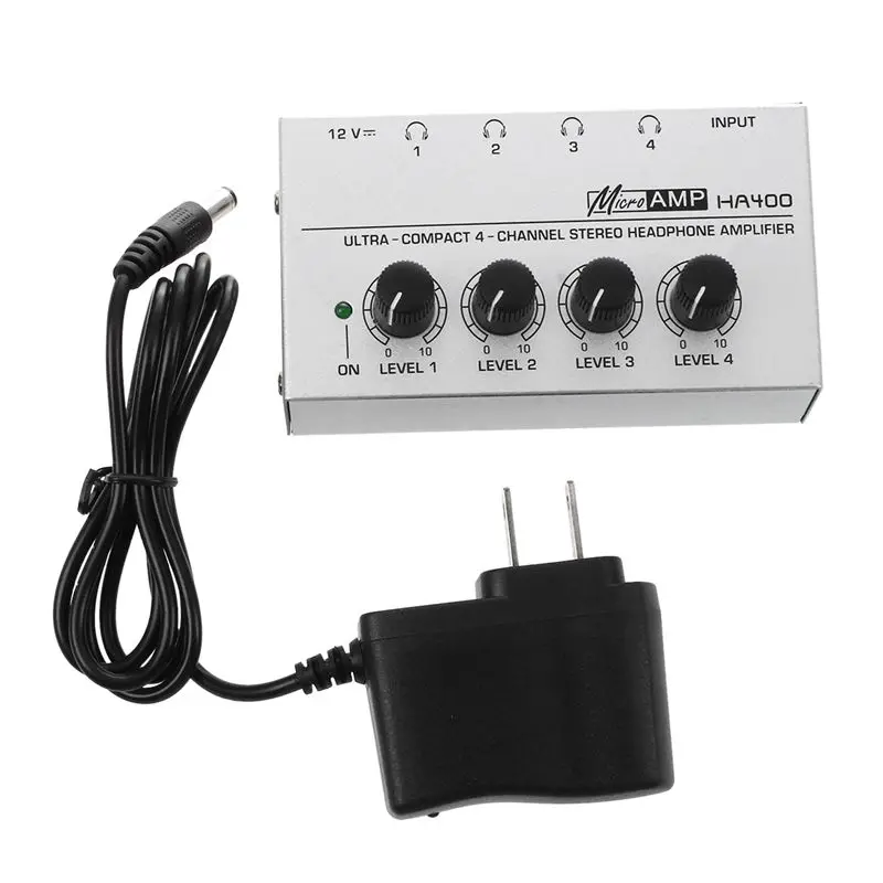 Best-HA400 4 Channel Ultra-Compact Headphone Audio Stereo Amp Microamp Amplifier