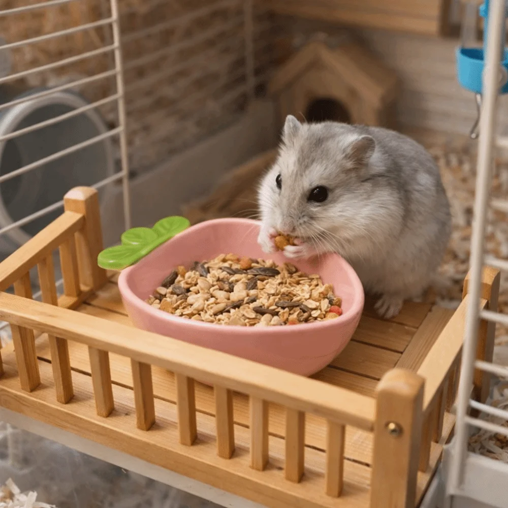Cute Ceramic Hamster Food Bowl Non-Slip Carrot Shaped Pet Feeding Bowl Spill-Proof Rabbit Water Bowl Cage Accessory view 5