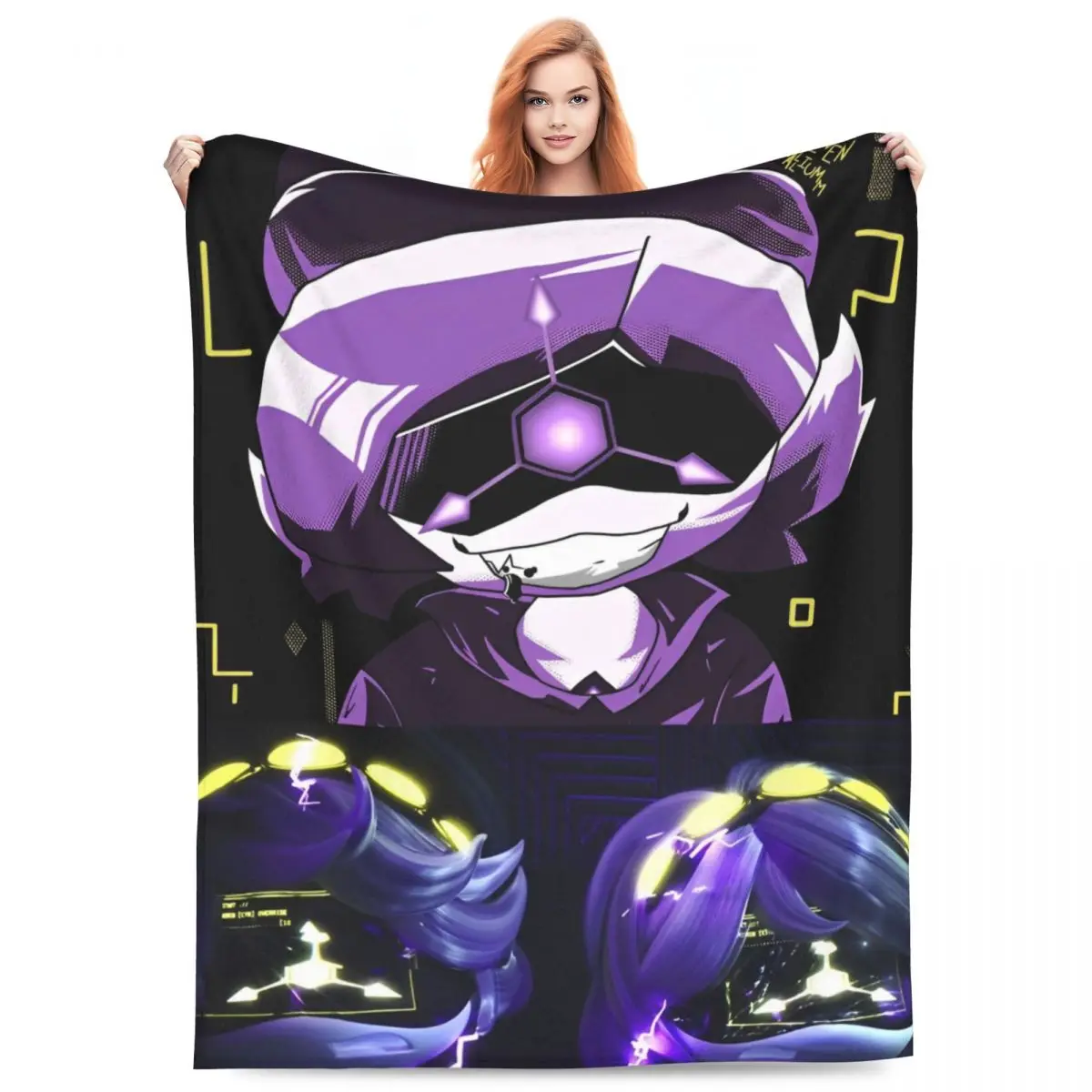 Robot Murder Drones V Uzi Flannel Blanket Soft Throw Blanket for Bedroom Decorative Pattern Bedspread Sofa Bed Cover