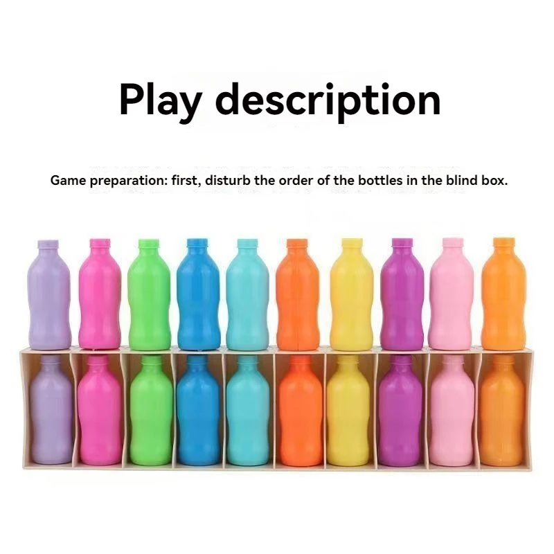 Rompecabezas de juguete de clasificación colorido para niños, juego de adivina la botella, juego de entrenamiento de memoria, juego de mesa de interacción entre padres e hijos