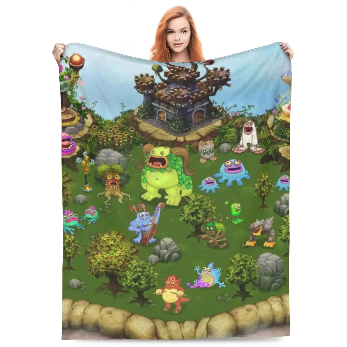 

My Singing Monsters Collage Game Cartoon 1 Blanket Fleece Sofa Throw Blankets for Couch Bedding Outdoor Throws Bedspread Quilt