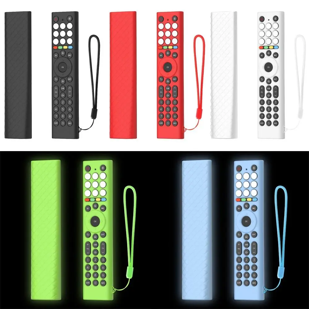 Silicone Protective Case with Lanyard Protector Remote Controller Cover Shockproof Remote Control Sleeve for HISENSE ERF2K38H