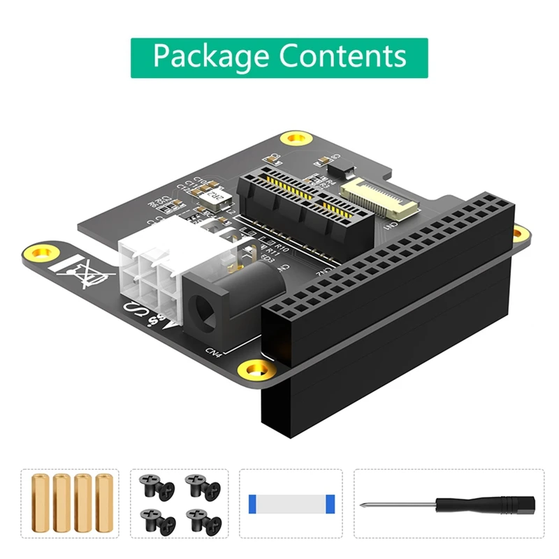 بطاقة محول PCI-E Express PCI-E 1X مع طاقة خارجية 12 فولت لـ Raspberry Pi