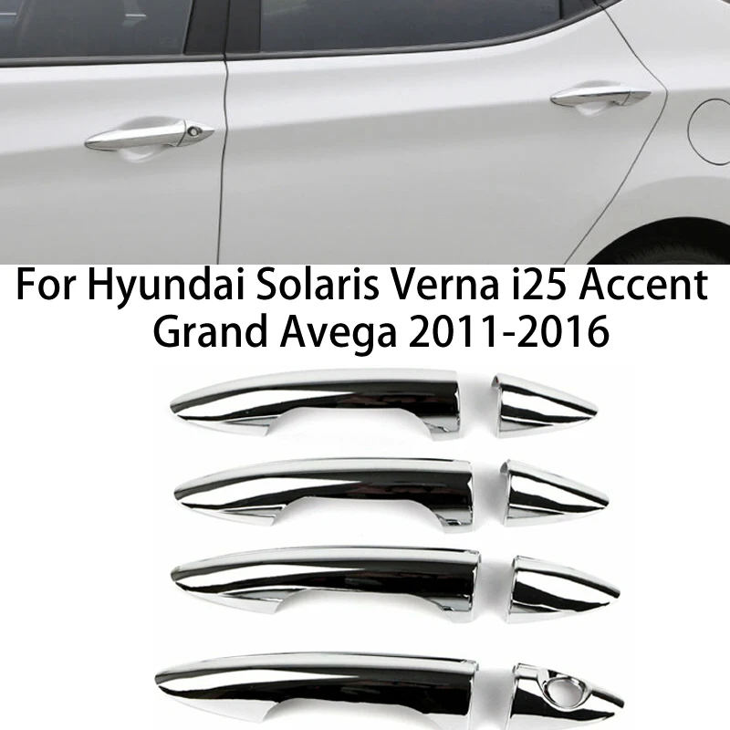 

Для автомобилей Hyundai Solaris, Verna, i25, Accent и Grand Avega с 2011 по 2016 год. Накладки/Покрытия для наружных ручек дверей автомобилей, наклейки-защиты для защелок.