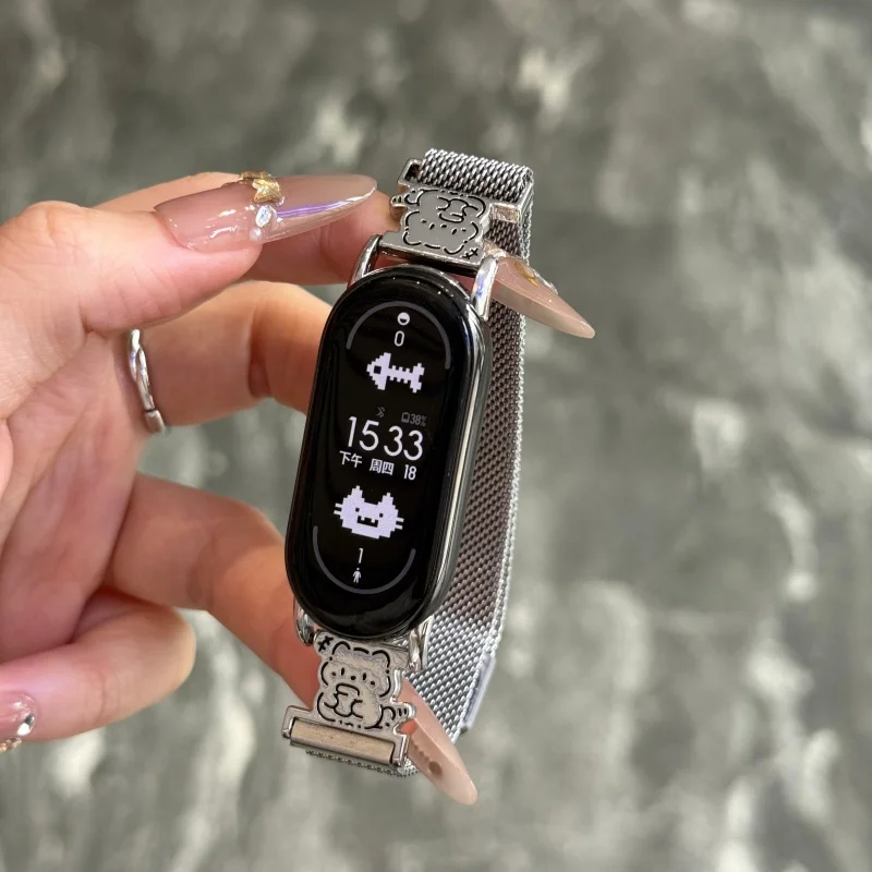 

Kitten magnetic metal is suitable for Xiaomi Band 8Pro/9Pro，For Mi band 3/4/5/6/7，8/8NFC/9/9NFC/10/10NFC，For Redmi Watch5/4