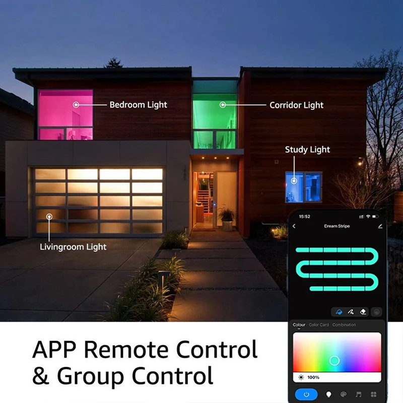 TUYA WIFI Controller Smart 24Keys Remote Control Magic Color RGBIC LED Strip Controller Bluetooth Dream Color Alexa Google Home