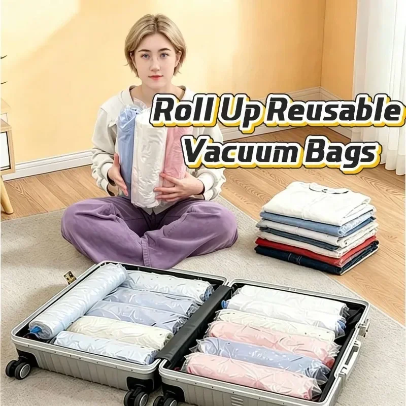 Travel Compression Bag Vacuum Bags for Storing Clothes Suitable for Luggage and Essential Cruise Clothing Vacum Storage Bags