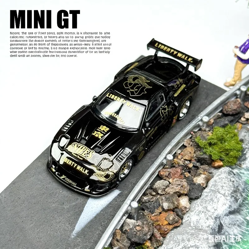 

MINI GT 1:64 # Реалистичная модель автомобиля Mazda RX7 1101 из сплава, подарок для мальчиков на праздник, коллекционный предмет для взрослых, украшение для интерьера.