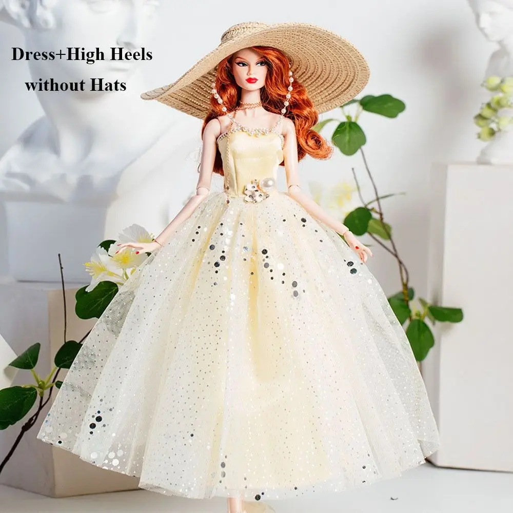 New European Lace Golden Dress Set Fashion DIY Wedding Dresses 6 Styles Girls Sequin Dresses for 30cm BJD