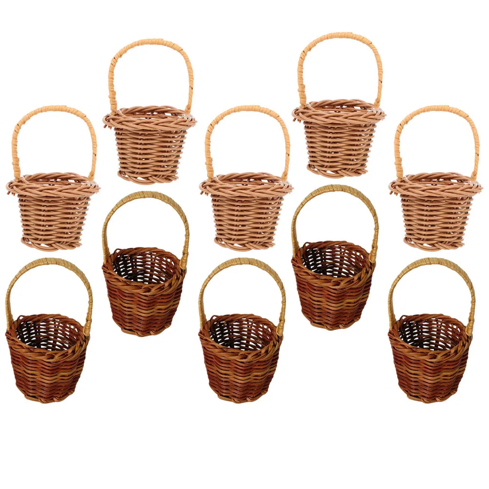 

10pcs Mini Flower Baskets Small Woven Rattan Basket For Home Decor Wedding Centerpiece Craft Storage Ornament