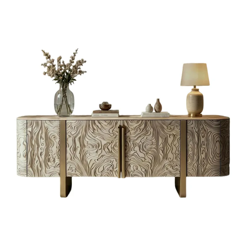 Italian light luxury dining side cabinet, villa high sense, decorative entrance cabinet c