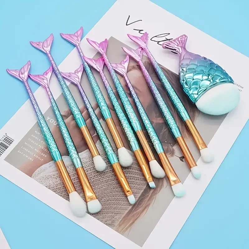 Meerjungfrau Make-up Pinsel Sets Weiche Nylonborsten Foundation Puder Augenbrauen Lidschatten Eyeliner Rouge Schönheit Pinsel