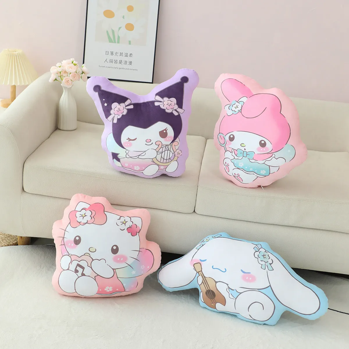 

Sanrio мультфильм Cinnamoroll Kuromi плюшевая подушка милая фотография звезды My Melody высококачественные подарки для девочки