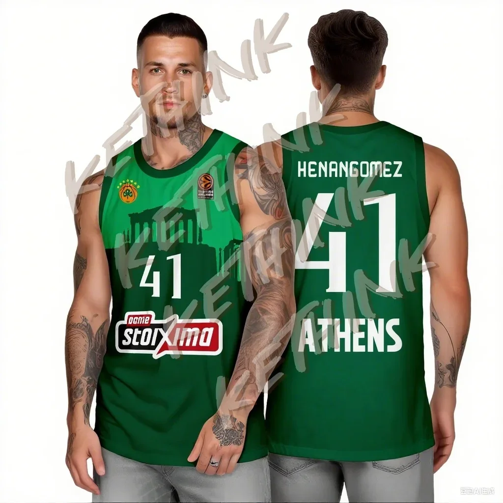 

New 2025 Arrivals Panathinaitkos Basketball Jersey Fan Special Jersey Kit Greece Men Summer Basketball Sports Jersey Vest TShirt