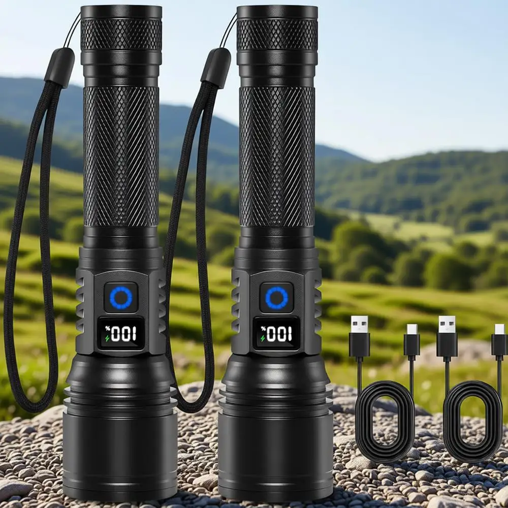 

Суперяркий перезаряжаемый тактический светодиодный фонарь мощностью 9900 люмен, идеально подходит для использования на улице и дома, отличный рождественский подарок для мужчин