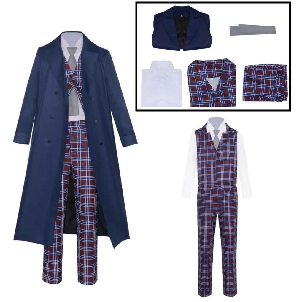 

Movie Doctor Cosplay Costume Who Diguise Full Sets Retro Uniform Suits for Men Adult Outfit Halloween Carnival Party Roleplay