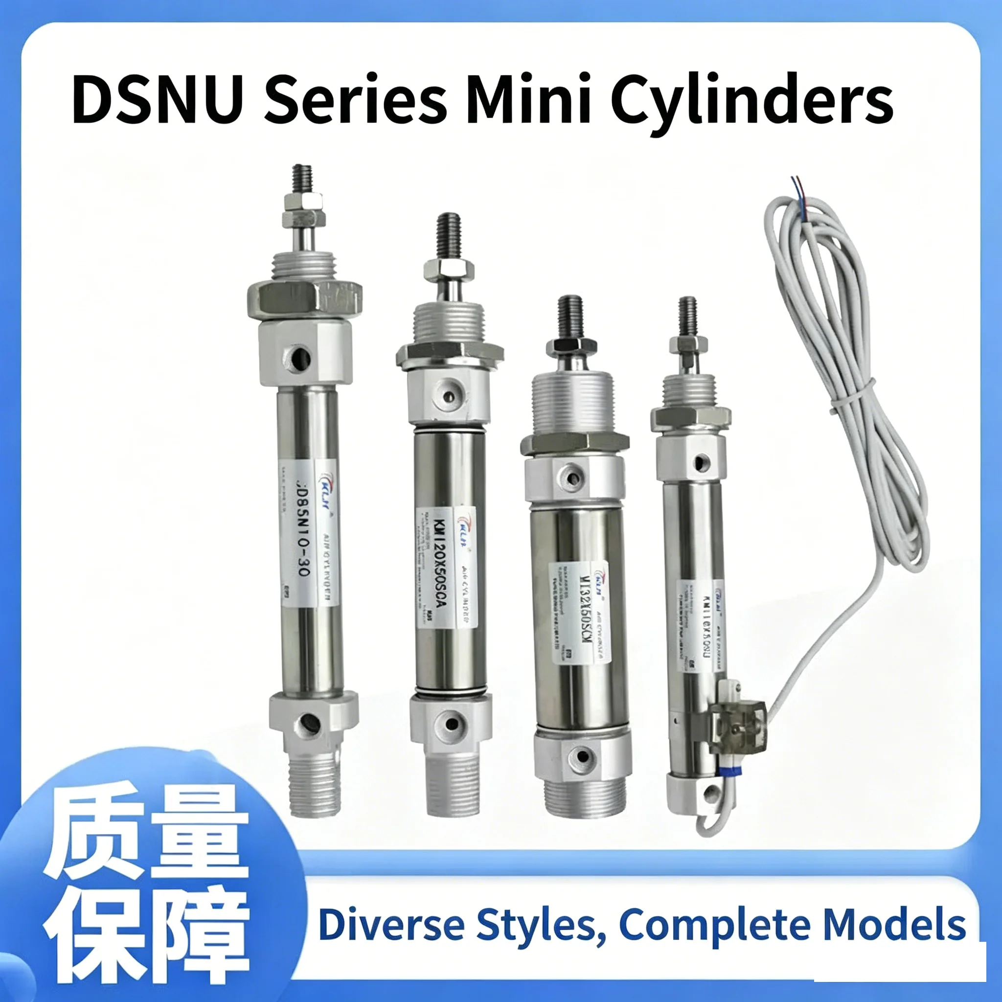 DSNU10-12-16-20-25-32-40X25X50X75X100X125X150X200X250X300-P-A Round Mini Pneumatic Cylinder DSNU Stainless Steel Double Acting