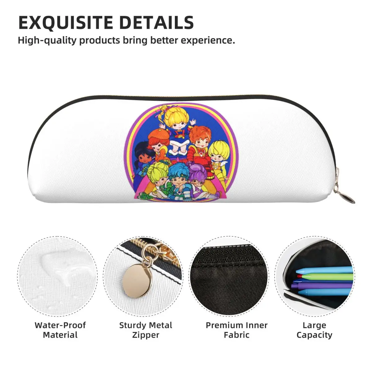 Rainbow Brite And Friend Pencil Cases Pen Holder Storage Stationery Supplies Large Storage Pen Box Pencil Bag for Boy Girl Gifts