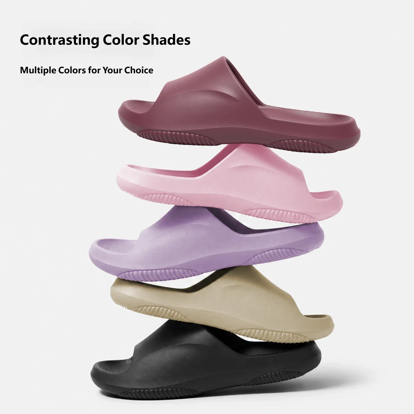 Unisex Fashion EVA Slide Slippers One‑Piece Molding Cushioning Rebound Thick Sole Non‑Slip Indoor Outdoor Casual Slides for Men