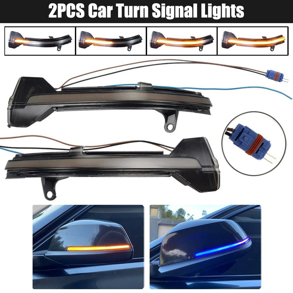 2X Dynamic Indicator Mirror Light for B-MW 5 6 7er F10 F11 F07 F06 Car Light Accessories