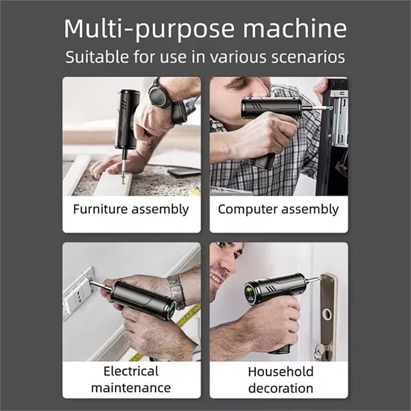JBS 3.6V Electric Screwdriver Set: 5/10N.m Cordless Mini Hand Drill with Multi-Function Power Tool