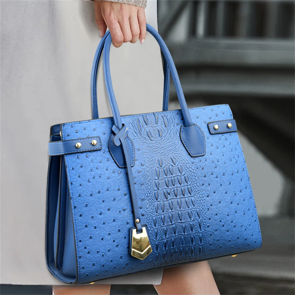 

Luxury Alligator Handbags for Women New Ladies Leather Shoulder Top-Handle Crossbody Bag Large Capacity Shopper Casual Tote H78