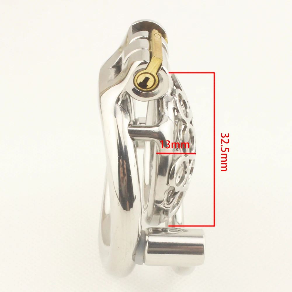 Prevent Escape Design Super Small Chastity Device MINI Anti Slip Stainless Steel Cock Cage Penis Ring Lock Chastity Belt Sex Toy