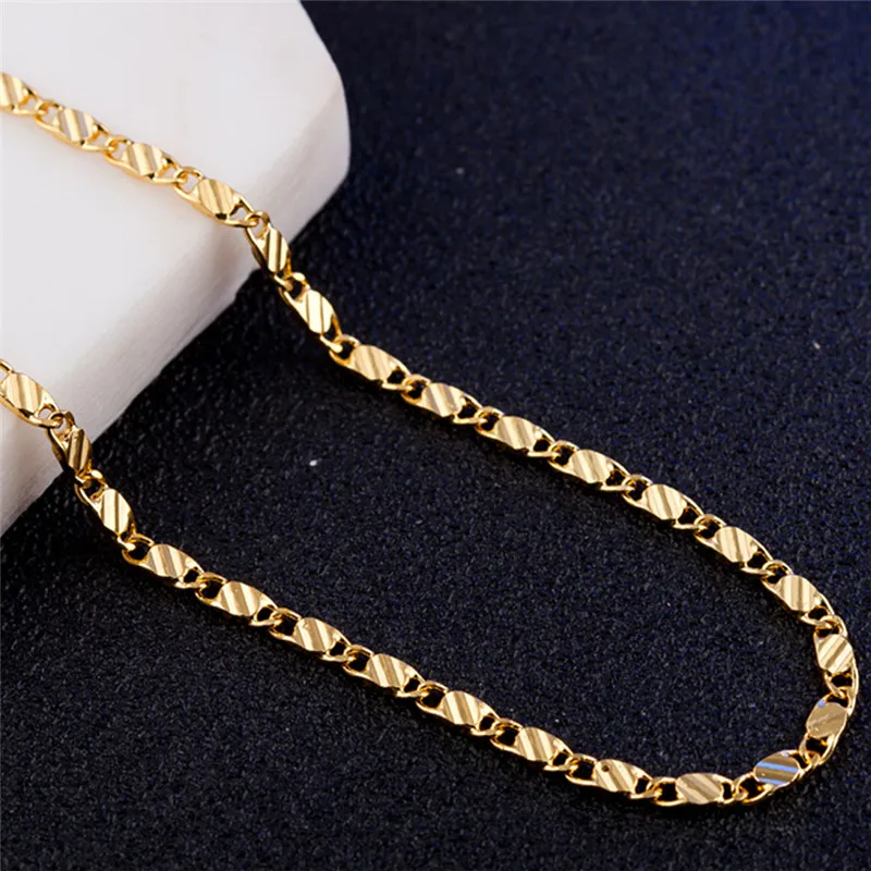 Exquisite Fashion 18K Gold Filled Necklace For Women Men Size 16-30 Inch Jewelry Chain Wholesale