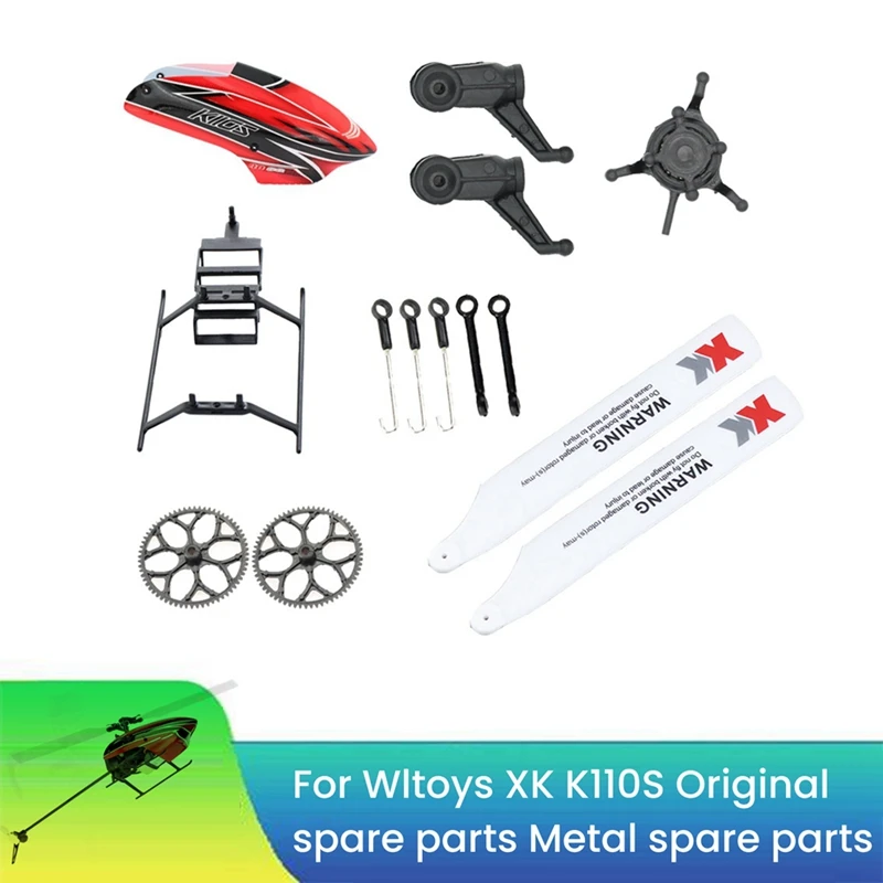 RC Helicopter Atualizar Peças Set, Wltoys XK K110S