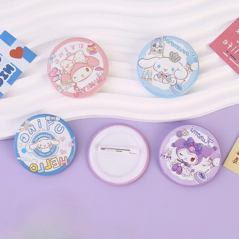 Sanrio Kuromi Cartoon Brochs Anime Actiefiguren Cinnamoroll Mijn Melodie Reversspeldjes Rugzak Kleding Decoratie Kinderen Geschenken