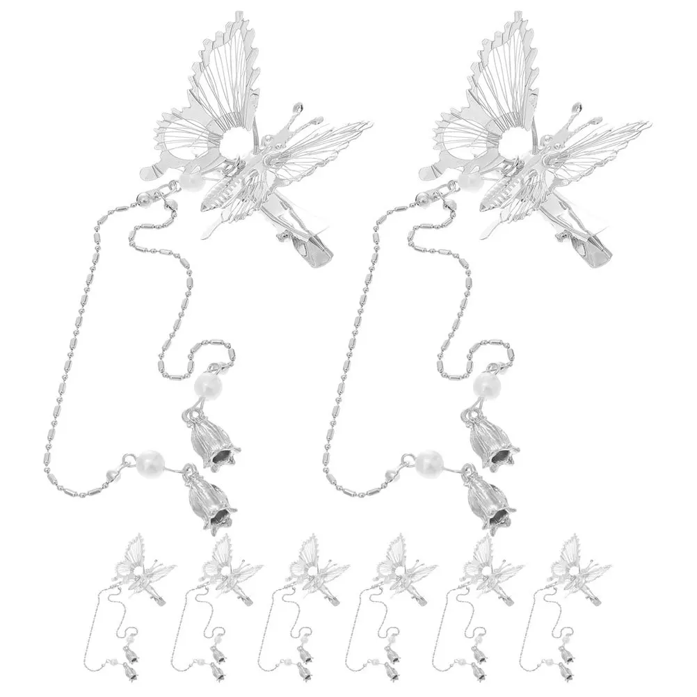 

8pcs Tassel Butterfly Hairpins Metal Fluttering Hair Clips For Women Styling Accessories Decorative Hair Clamps Claw Set