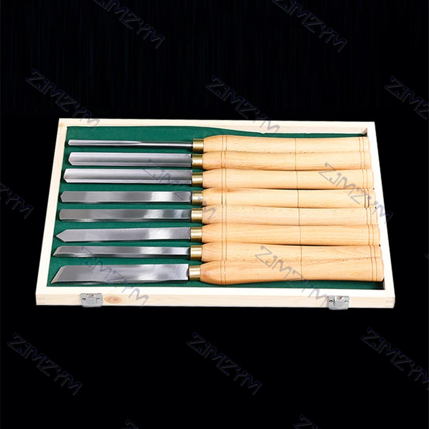 Nuovo Arrivo Coltello La Lavorazione Del Legno di Otto pezzi Set di Utensili di Tornitura HSS Lavorazione Del Legno Letto Coltello Scalpello Set di Utensili di Tornitura Caldo di vendita