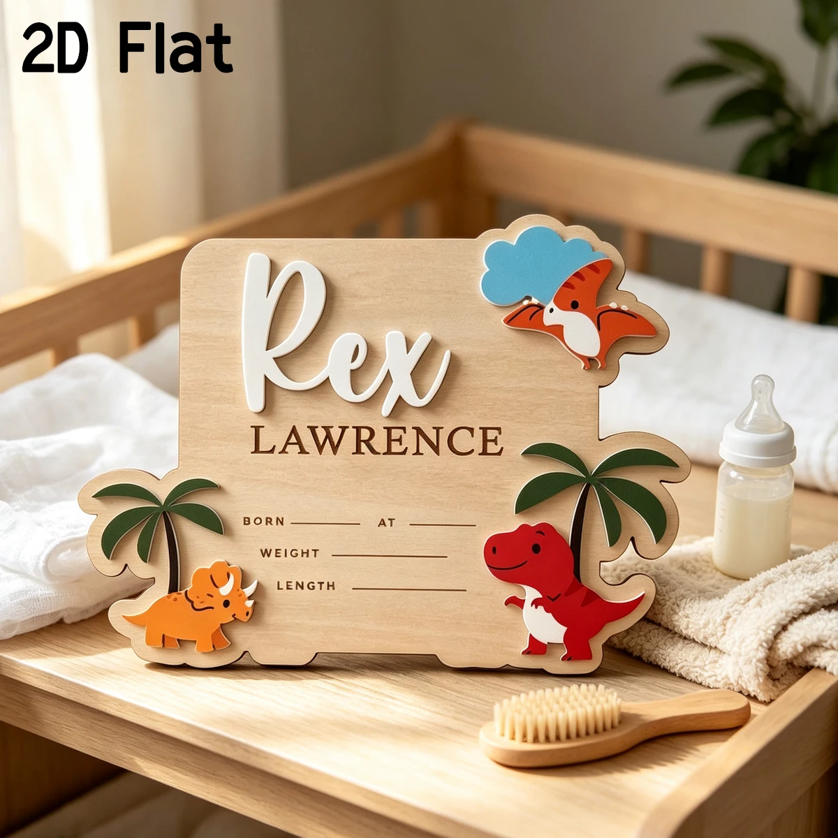 Personalized Dinosaur Wooden B - огляд і ціна Baby Nursery Name Sign