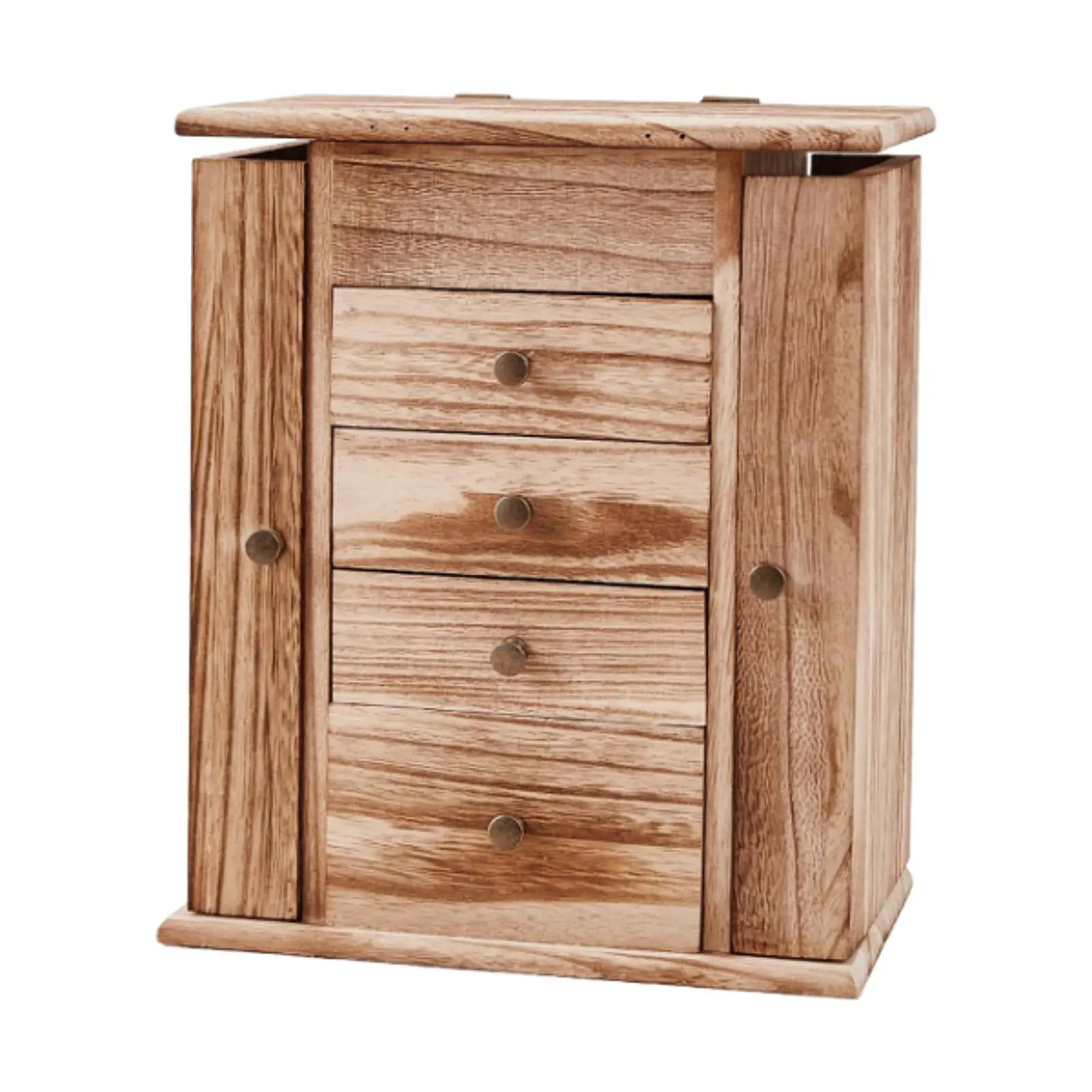 

Большая деревянная шкатулка-органайзер для украшений с элегантной текстурой для хранения ожерелий, серег, колец и т.д. Браслеты